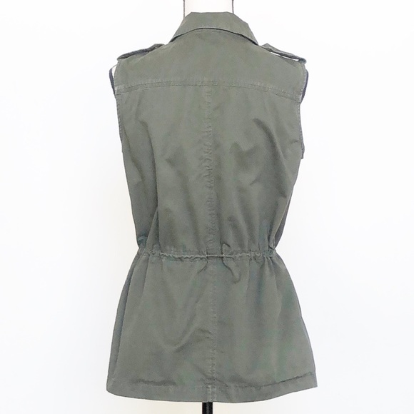 Unbranded Studded Boho Grunge Army Green Drawstring Vest - Picture 2 of 10